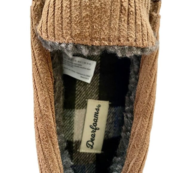 Dearfoams Men's Niles Corduroy Moccasin Slipper Size Small US 7-8 NEW - Picture 8 of 8